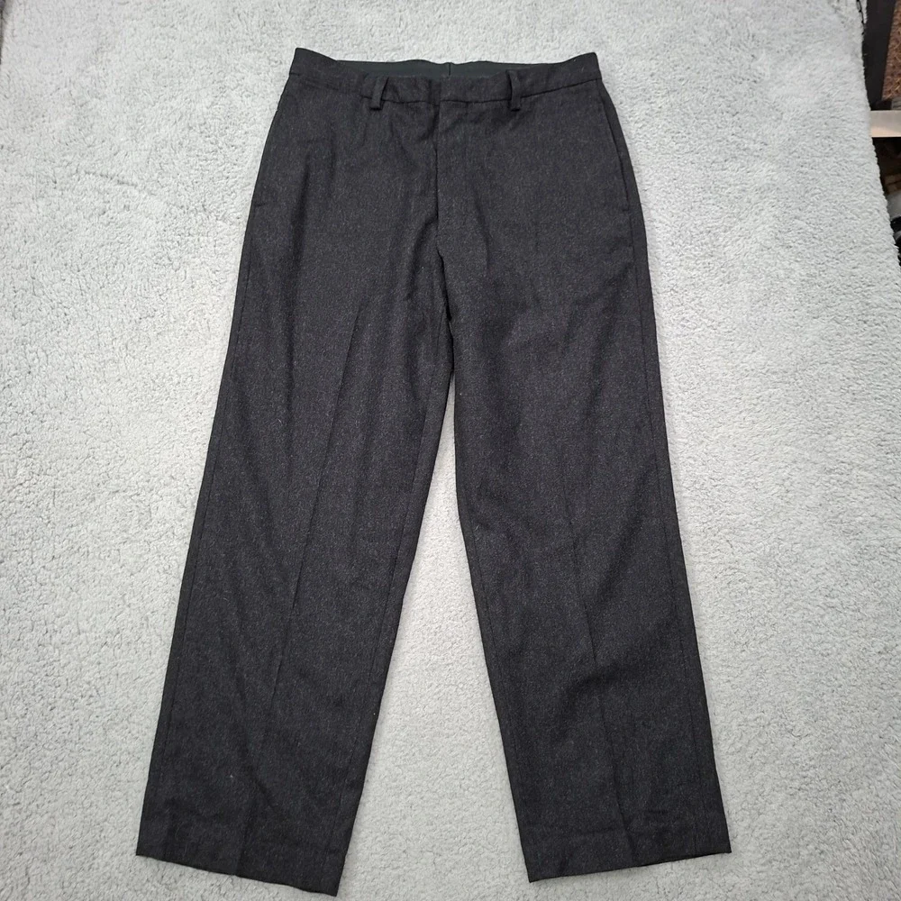Banana Republic Emerson Pants Mens 35x30‎ Wool Fleece Feel Chino Black